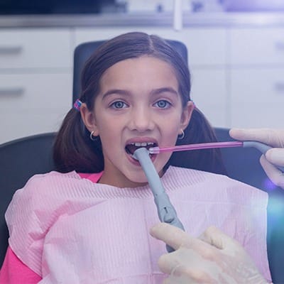 Child receiving intraoral images