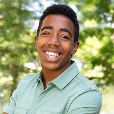 Young man with bright white smile