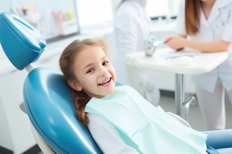 little girl preparing for tooth extraction